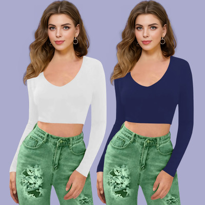 Dream Beauty Fashion Casual Solid Women Dark Blue Top