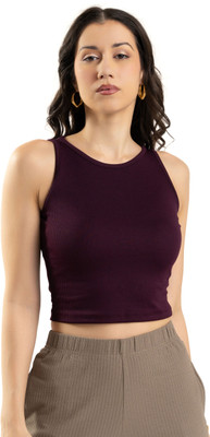 Komurr Casual Solid Women Purple Top
