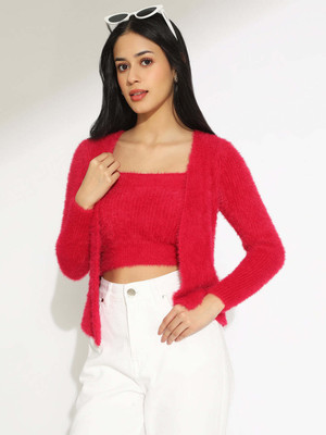 SHOWOFFFF Casual Solid Women Red Top
