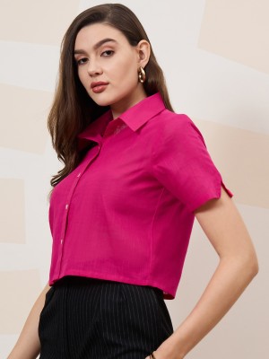 ATHENA Formal Solid Women Pink Top