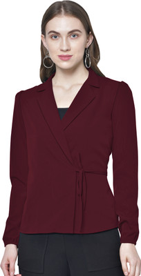 Martini Formal Solid Women Maroon Top