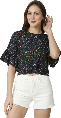 Pepe Jeans Casual Printed Women Blue Top