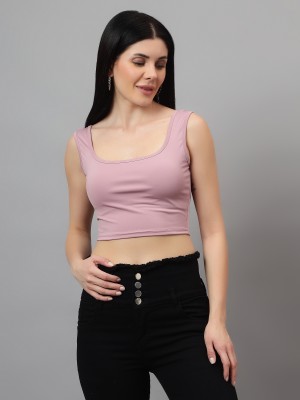 Eha Casual Solid Women Purple Top