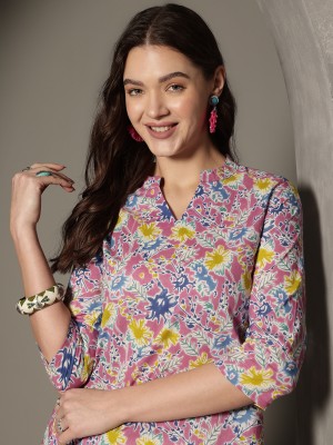 Janakdulari Creation Formal Printed Women Pink Top