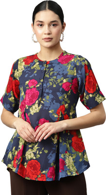 IVES Casual Floral Print Women Multicolor Top