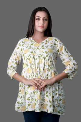 Yuvastra by Manisha Casual Printed Women White Top