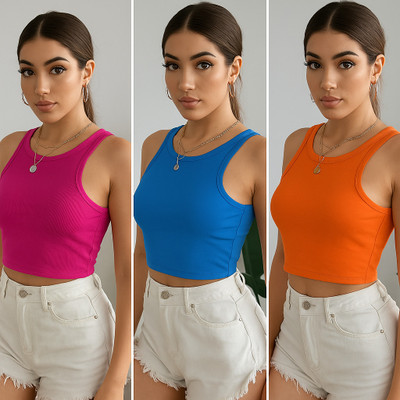FAST CRY Casual Solid Women Multicolor Top