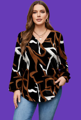 OXOLLOXO Casual Printed Women Black Top