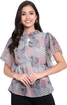 Moda Rapido Casual Printed Women Multicolor Top