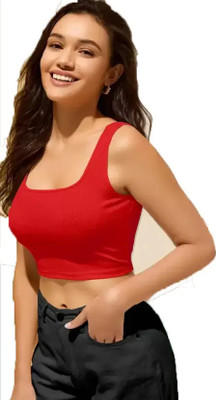 j s fashion Casual Solid Women Red Top