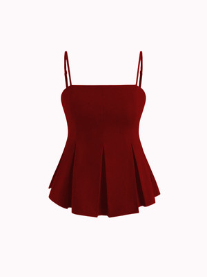 Ramayat Designs Party Solid Women Maroon Top