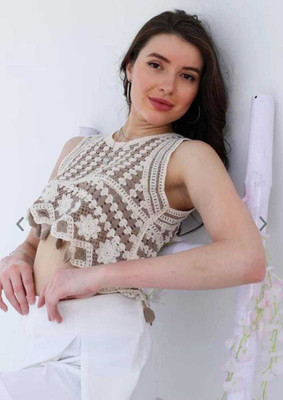 Epicedesigns Casual Self Design Women White Top
