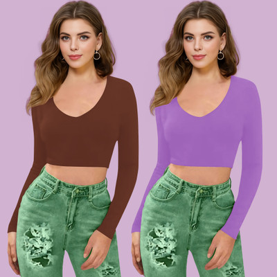 Dream Beauty Fashion Casual Solid Women Purple Top