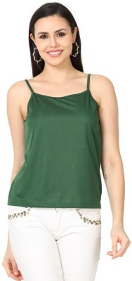 Glam & Chique Casual Solid Women Green Top