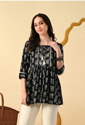 VILONI Party Embroidered Women Black Top