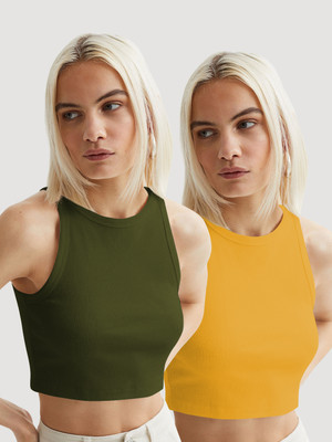 METRONAUT Casual Solid Women Green Top