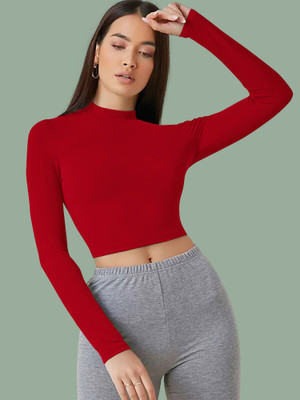 Kashonaa Casual Solid Women Red Top