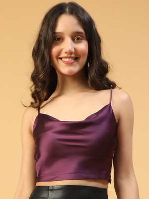 OXOLLOXO Party Solid Women Purple Top