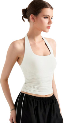 SIGHTBOMB Casual Solid Women White Top