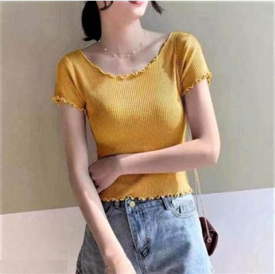 AMFABRICS Casual Striped Women Yellow Top