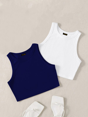 Toochki Casual Solid Women Blue Top