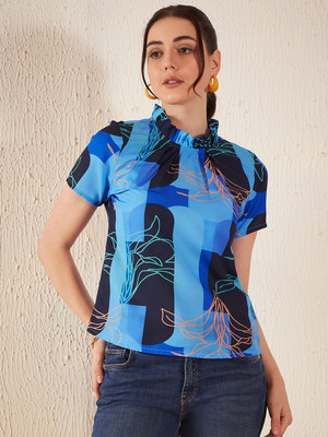 DENNISON Casual Printed Women Blue Top