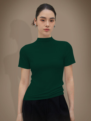 Maheshvi Casual Solid Women Dark Green Top