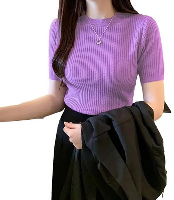 Findx Formal Self Design Women Purple Top