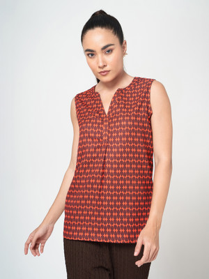 Office & you Formal Polka Print Women Orange Top