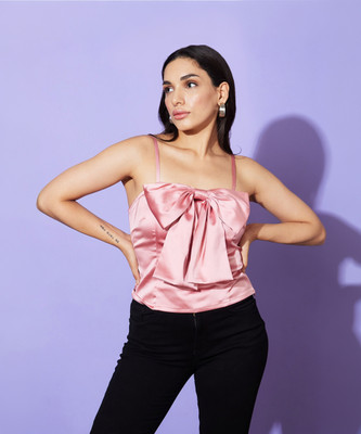 Globus Casual Solid Women Pink Top