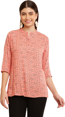 Pq PRIYA POINT Women Block Print Ethnic Dress Kurta(Pink)