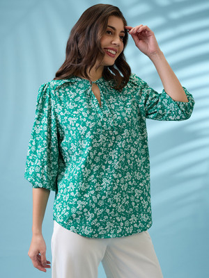 Globus Casual Printed Women Green Top