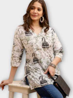 Chahat Gartex Casual Printed Women Multicolor Top