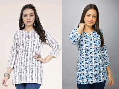 New Age Creation Casual Checkered Women Multicolor Top