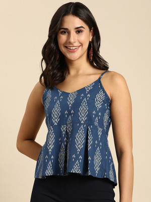 ANOUK Casual Printed Women Blue Top