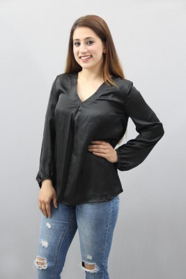 CRAZEVILLA Casual Solid Women Black Top