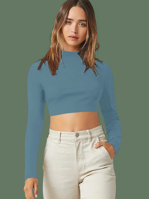 NAVYANKAA Casual Solid Women Light Green Top