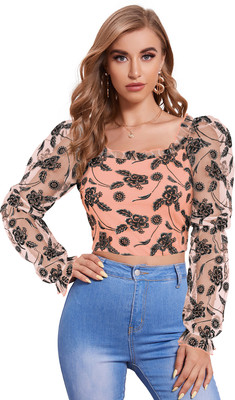 Dhruvil Impex Casual Solid Women Pink, Black Top