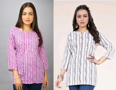 New Age Creation Casual Checkered Women Multicolor Top