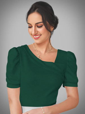 NAVYANKAA Casual Solid Women Dark Green Top