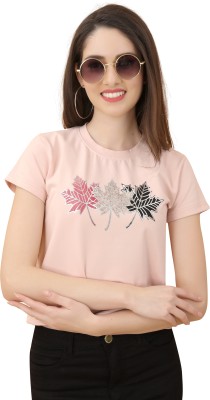 V festa Casual Printed Women Pink Top