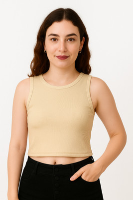 LILASTEX Casual Self Design Women Beige Top