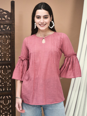 SHREE - SHE IS SPECIAL Casual Solid Women Pink Top