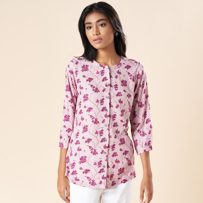 Akkriti by Pantaloons Casual Printed Women Purple Top