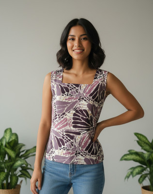 DYORA Casual Printed Women Purple, Multicolor Top