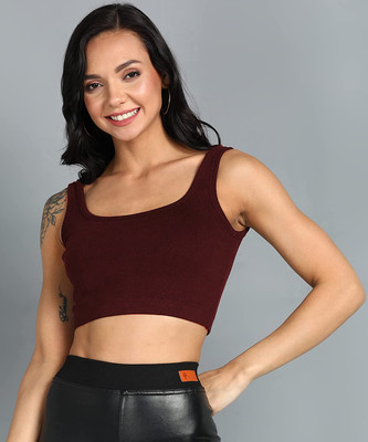 Istyle Can Casual Solid Women Maroon Top
