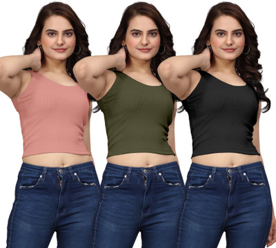 krishvi Party Solid Women Multicolor Top