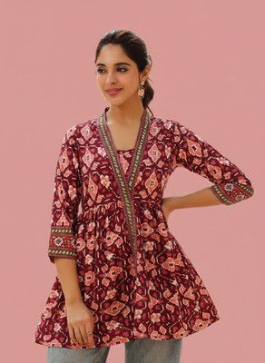 irtiqa Formal Printed Women Purple Top
