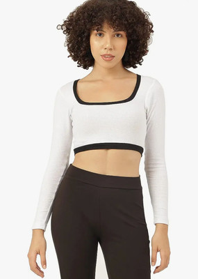 TRENDY ERA Casual Self Design Women White Top