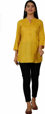 Trishikha Casual Printed Women Yellow Top